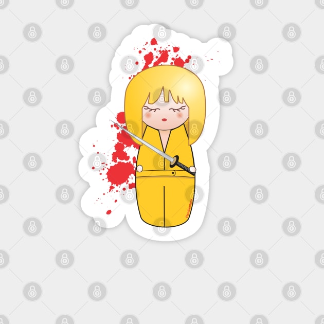 Kokeshi Beatrix of Kill Bill Sticker by Pendientera